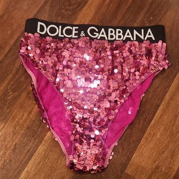 Dolce & Gabbana Pink Sequin High Waist Shorts